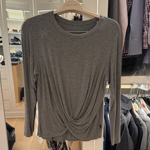 Terez Charcoal Long Sleeve Twist Top